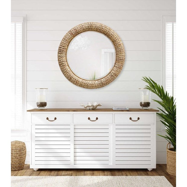 Uttermost Twisted Seagrass Round Mirror