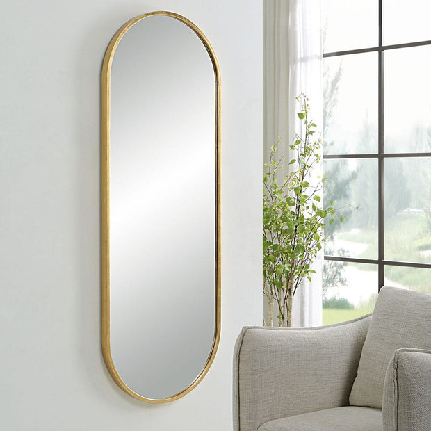Uttermost Varina Tall Antique Gold Leaf Oval Mirror