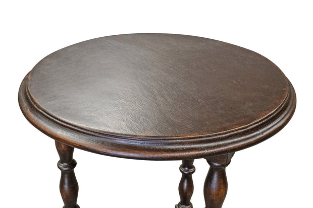 Casa Bonita Peruvian Hand-Painted Carved Wood Round Valencia Table