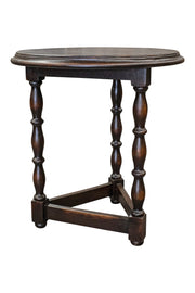 Casa Bonita Peruvian Hand-Painted Carved Wood Round Valencia Table