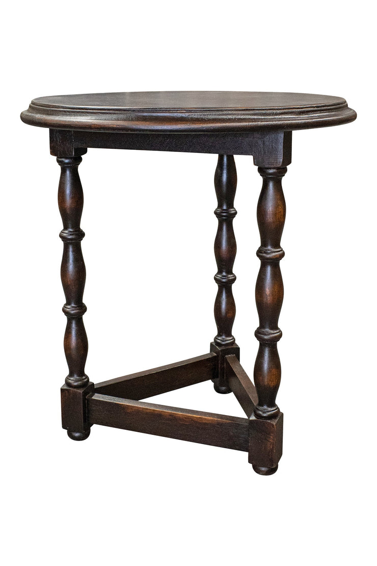 Casa Bonita Peruvian Hand-Painted Carved Wood Round Valencia Table