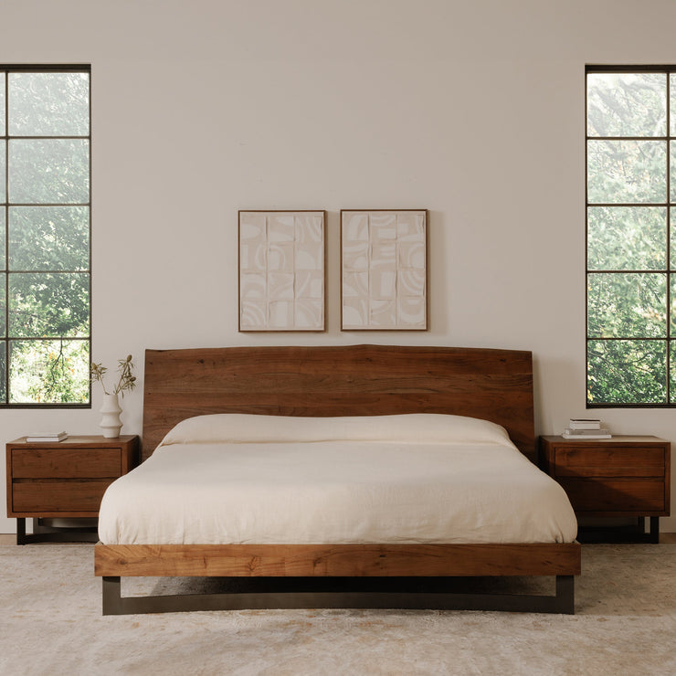 Moe's Home Collection Bent Live Edge Acacia Queen Size Bed
