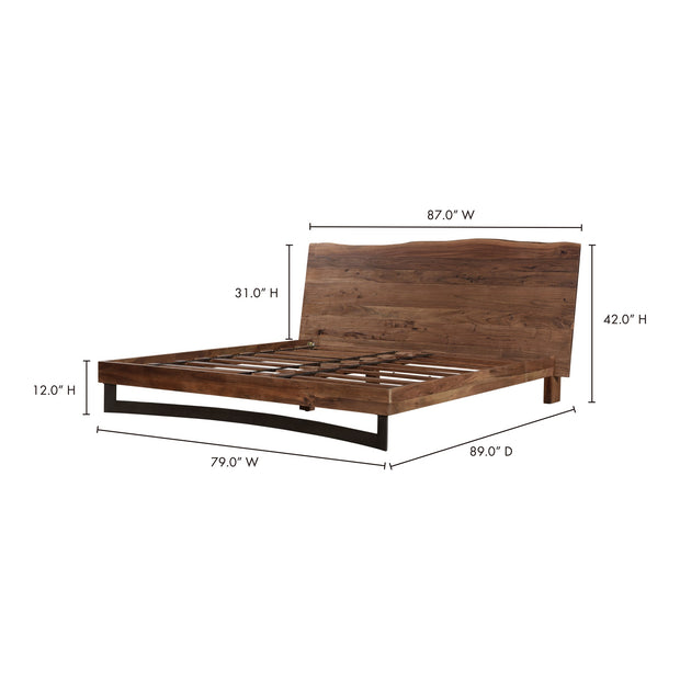 Moe's Home Collection Bent Live Edge Acacia King Size Bed