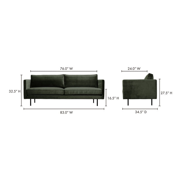 Moe's Home Collection Raphael Dark Green Sofa