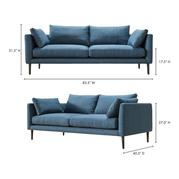 Moe's Home Collection Raval Dark Blue Sofa