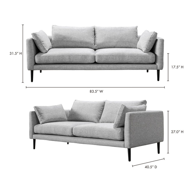 Moe's Home Collection Raval Light Grey Sofa