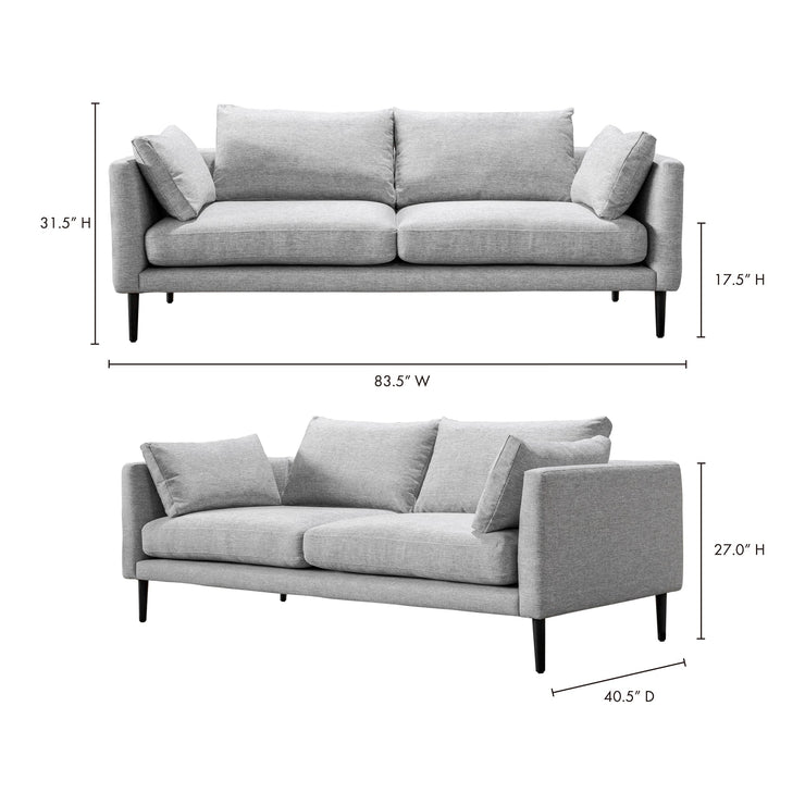 Moe's Home Collection Raval Light Grey Sofa