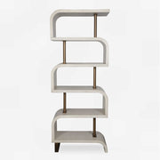 Uttermost Bia White and Antiqued Brass Modern Etagere