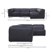 Moe's Home Collection Form Signature Modular Sectional ~ Vantage Black Leather