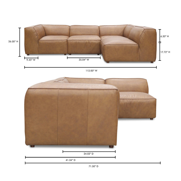 Moe's Home Collection Form Signature Modular Sectional ~ Sonoran Tan Leather