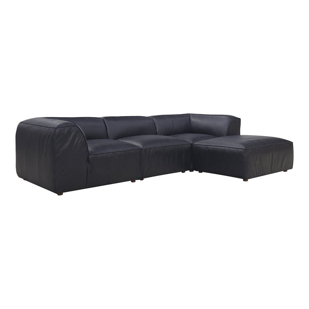 Moe's Home Collection Form Lounge Modular Sectional ~ Vantage Black Leather