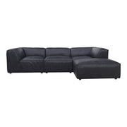 Moe's Home Collection Form Lounge Modular Sectional ~ Vantage Black Leather