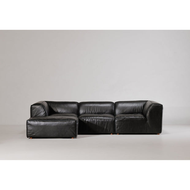 Moe's Home Collection Form Lounge Modular Sectional ~ Vantage Black Leather