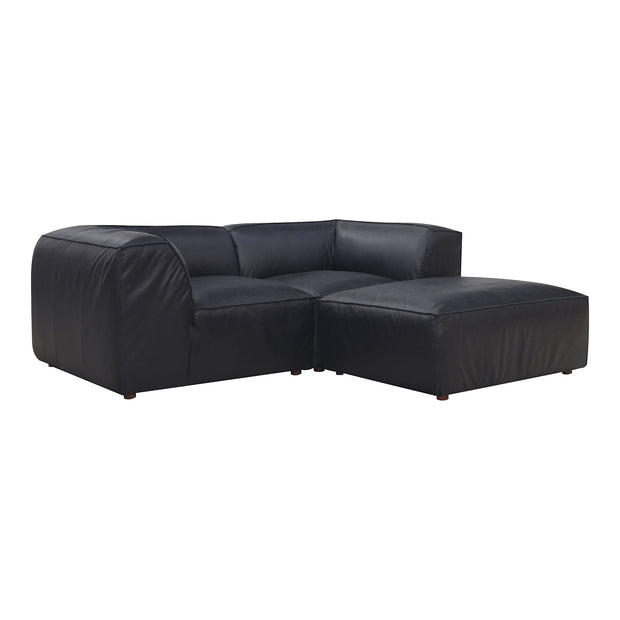 Moe's Home Collection Form Nook Modular Sectional ~ Vantage Black Leather