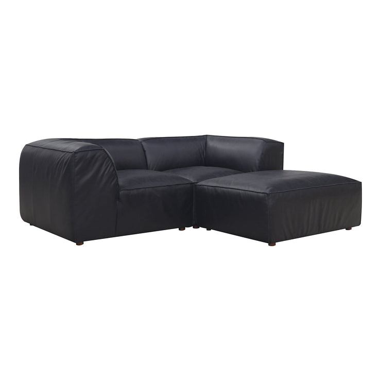 Moe's Home Collection Form Nook Modular Sectional ~ Vantage Black Leather