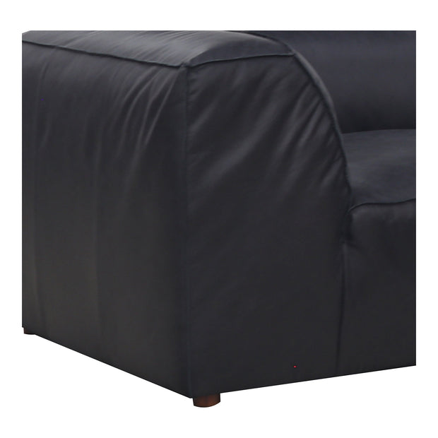 Moe's Home Collection Form Nook Modular Sectional ~ Vantage Black Leather