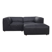 Moe's Home Collection Form Nook Modular Sectional ~ Vantage Black Leather