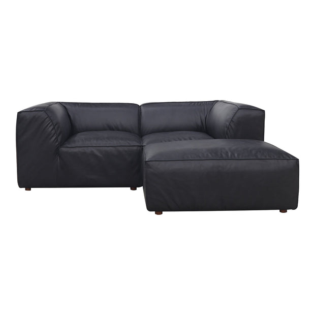 Moe's Home Collection Form Nook Modular Sectional ~ Vantage Black Leather