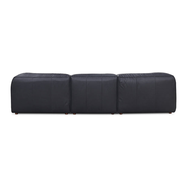 Moe's Home Collection Form Classic L-Shaped Modular Sectional ~ Vantage Black Leather