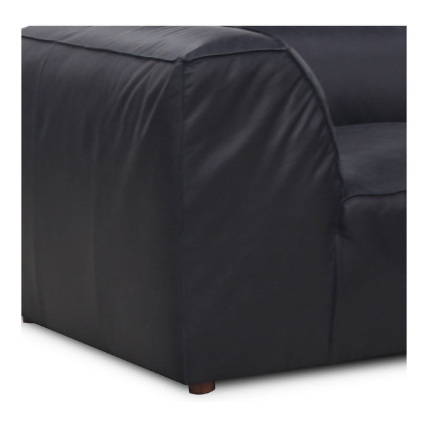 Moe's Home Collection Form Classic L-Shaped Modular Sectional ~ Vantage Black Leather