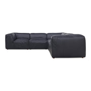Moe's Home Collection Form Classic L-Shaped Modular Sectional ~ Vantage Black Leather