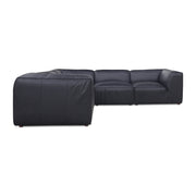 Moe's Home Collection Form Classic L-Shaped Modular Sectional ~ Vantage Black Leather