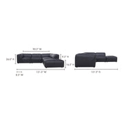 Moe's Home Collection Form Dream Modular Sectional ~ Vantage Black Leather