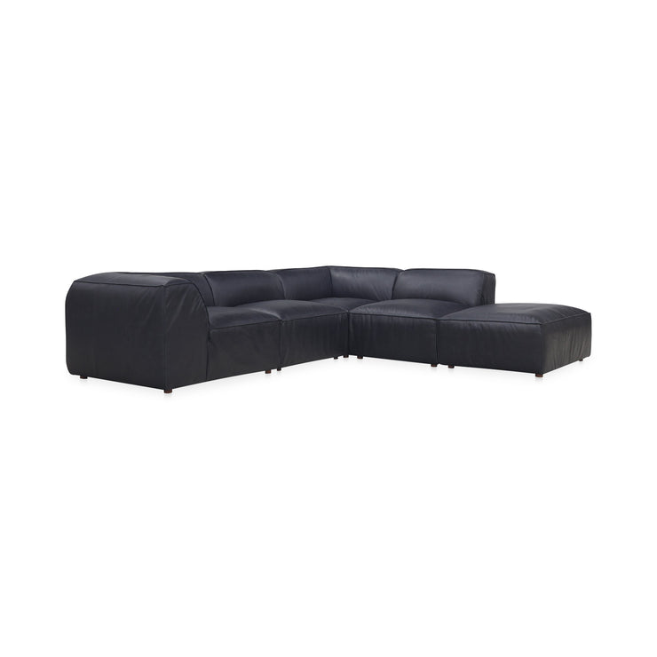 Moe's Home Collection Form Dream Modular Sectional ~ Vantage Black Leather