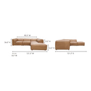 Moe's Home Collection Form Dream Modular Sectional ~ Sonoran Tan Leather