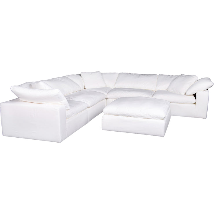 Moe's Home Collection Clay Modular Sectional ~ White LiveSmart Performance Fabric