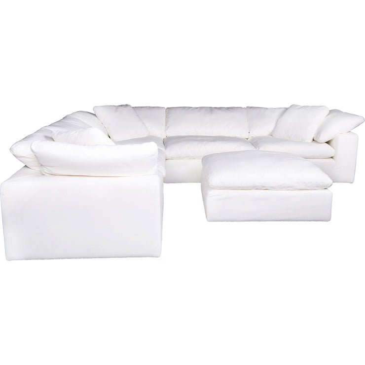 Moe's Home Collection Clay Modular Sectional ~ White LiveSmart Performance Fabric