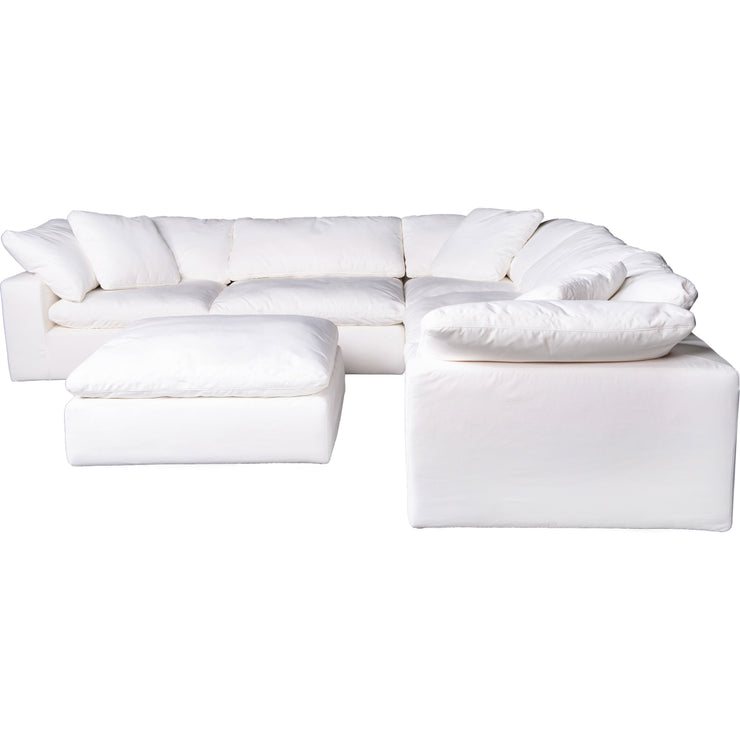 Moe's Home Collection Clay Modular Sectional ~ White LiveSmart Performance Fabric