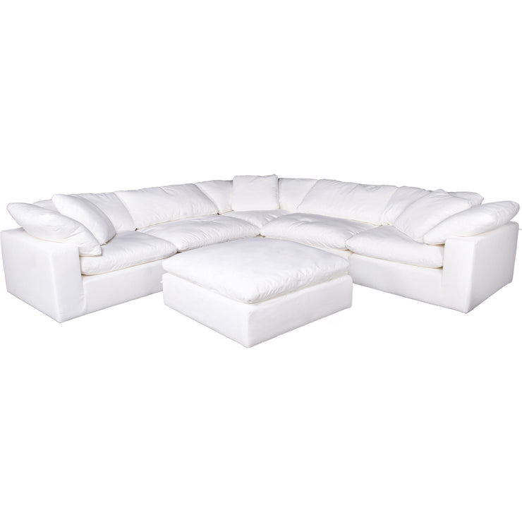 Moe's Home Collection Clay Modular Sectional ~ White LiveSmart Performance Fabric