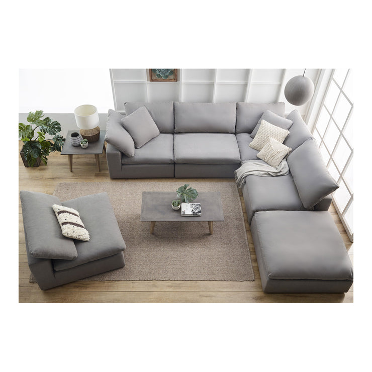 Moe's Home Collection Clay Modular Sectional ~ Light Grey LiveSmart Performance Fabric