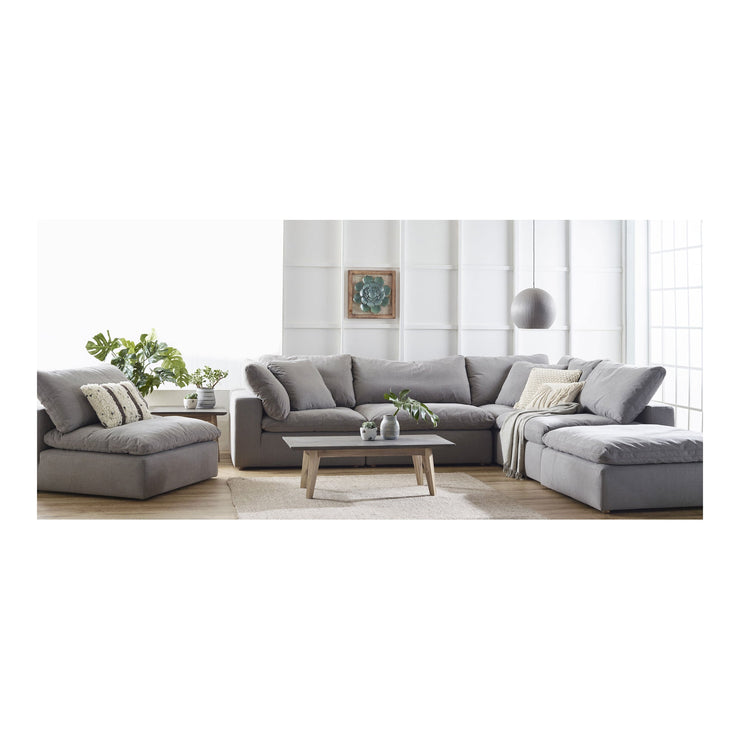 Moe's Home Collection Clay Modular Sectional ~ Light Grey LiveSmart Performance Fabric