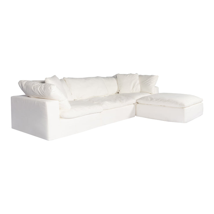Moe's Home Collection Clay Lounge Modular Sectional ~ Cream White LiveSmart Performance Fabric