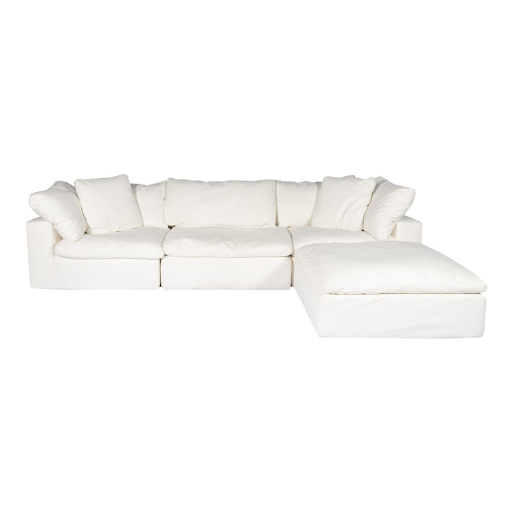 Moe's Home Collection Clay Lounge Modular Sectional ~ Cream White LiveSmart Performance Fabric