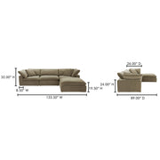 Moe's Home Collection Clay Lounge Modular Sectional ~ Desert Sage Green Performance Fabric