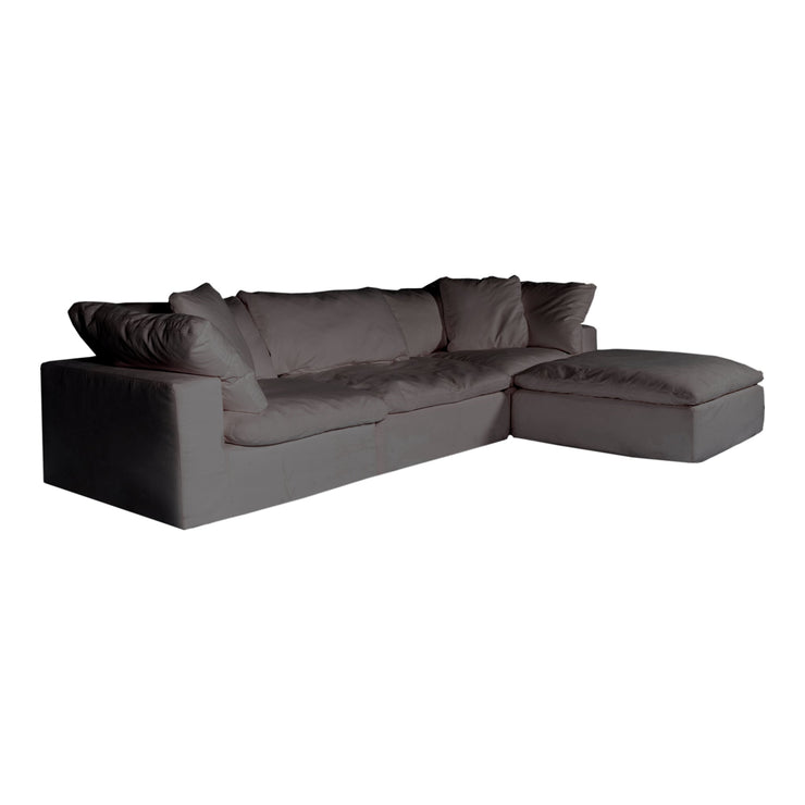 Moe's Home Collection Clay Lounge Modular Sectional ~ Light Grey LiveSmart Performance Fabric
