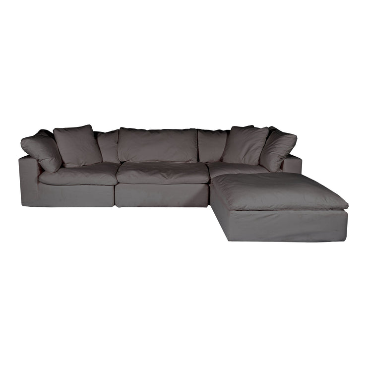 Moe's Home Collection Clay Lounge Modular Sectional ~ Light Grey LiveSmart Performance Fabric