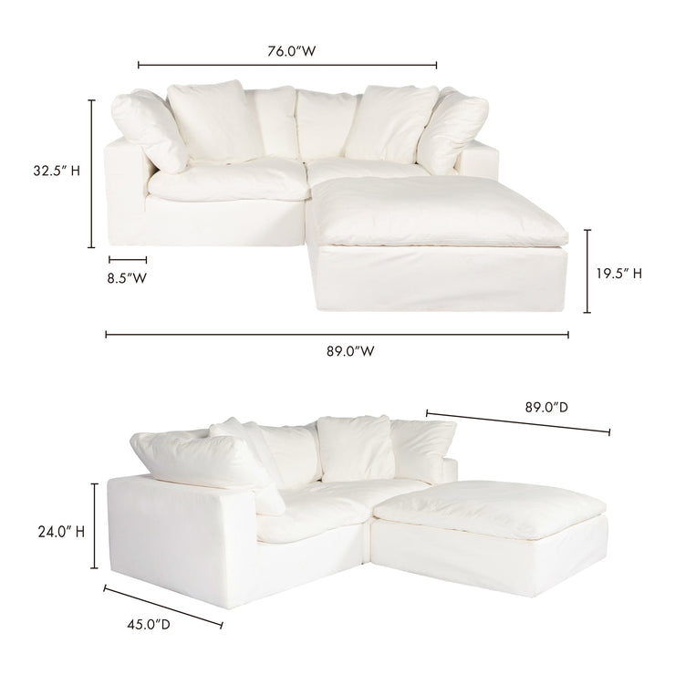 Moe's Home Collection Clay Nook Modular Sectional ~ Cream White LiveSmart Performance Fabric