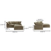 Moe's Home Collection Clay Nook Modular Sectional ~ Desert Sage Green Performance Fabric