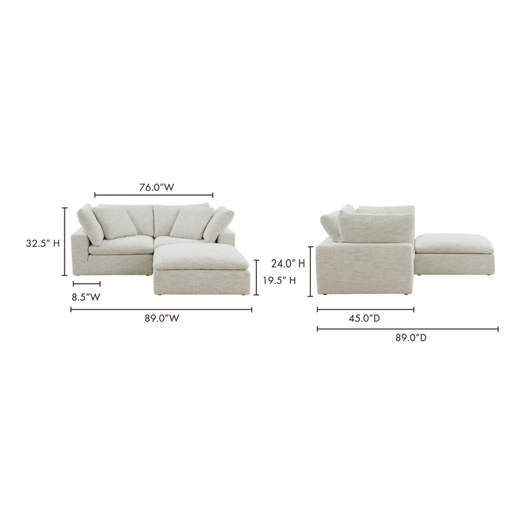 Moe's Home Collection Clay Nook Modular Sectional ~ Coastside Sand Performance Fabric