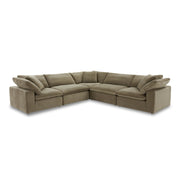 Moe's Home Collection Clay Classic L-Shaped Modular Sectional ~ Desert Sage Green Performance Fabric