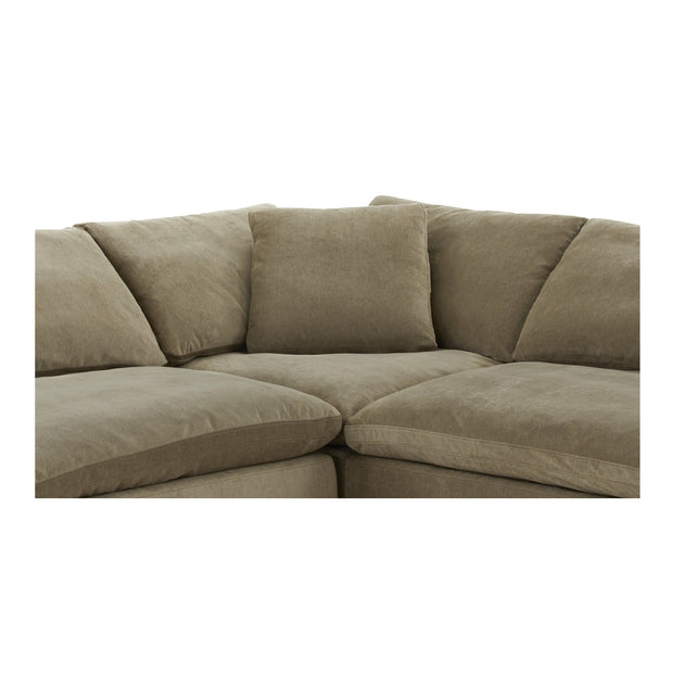 Moe's Home Collection Clay Classic L-Shaped Modular Sectional ~ Desert Sage Green Performance Fabric