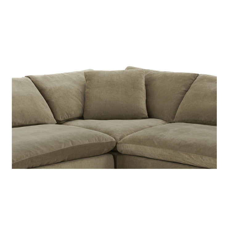 Moe's Home Collection Clay Classic L-Shaped Modular Sectional ~ Desert Sage Green Performance Fabric