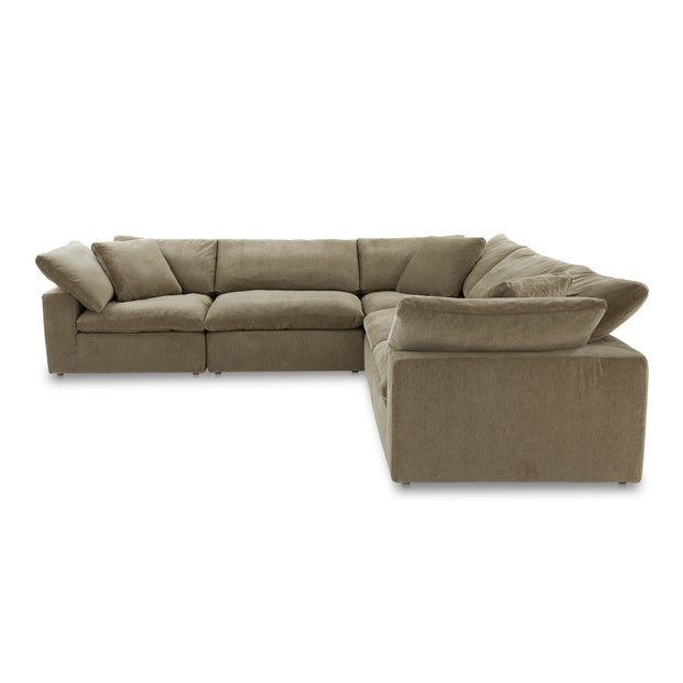 Moe's Home Collection Clay Classic L-Shaped Modular Sectional ~ Desert Sage Green Performance Fabric