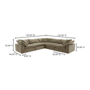Moe's Home Collection Clay Classic L-Shaped Modular Sectional ~ Desert Sage Green Performance Fabric