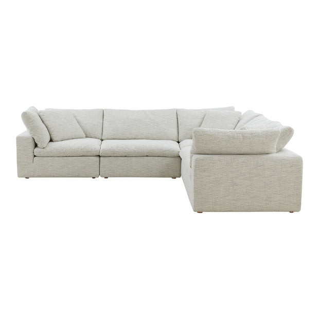 Moe's Home Collection Clay Classic L-Shaped Modular Sectional ~ Coastside Sand Performance Fabric