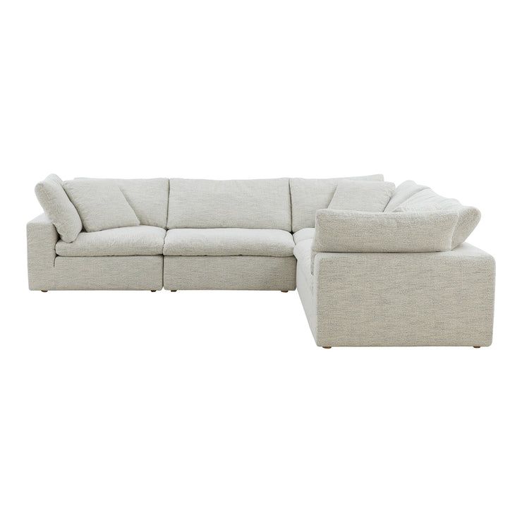 Moe's Home Collection Clay Classic L-Shaped Modular Sectional ~ Coastside Sand Performance Fabric